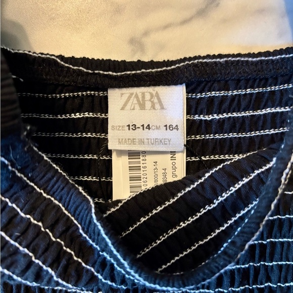 Zara Kids Black Smocked Ruffled Blouse | teen, tween top - Picture 2 of 5
